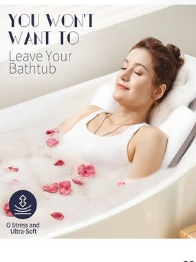 White Bath Pillow - Comfort Neck Support